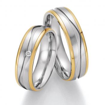 Partnerringe Edelstahl Gold/Keramik von Ruesch 88/01810-060